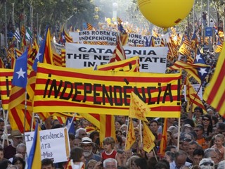 Masivas manifestaciones por la independencia de Cataluña