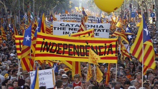 Masivas manifestaciones por la independencia de Cataluña