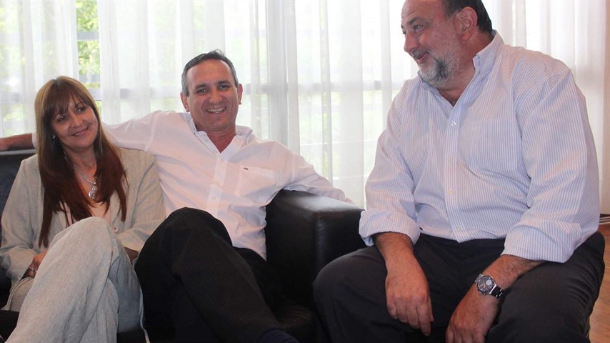 Ernesto Blasco junto a Luis Obeid, diputado provincial del PRO. Es la cara nueva dentro de la lista de Cambiemos.