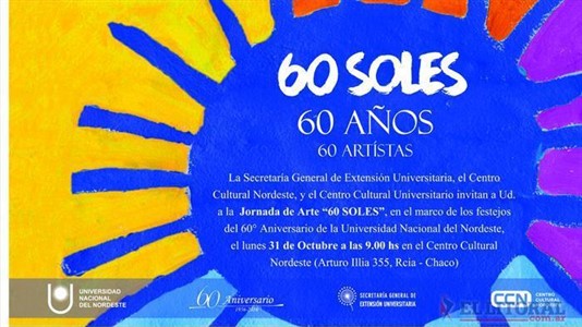 Reconocidos artistas de Resistencia y Corrientes, invitados especiales y equipos de proyectos de extensión del CCN realizarán 60 pinturas representando cada una sol.