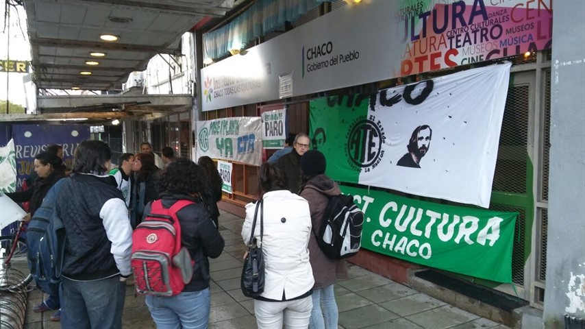 Desde el jueves, trabajadores de Cultura realizan una protesta. 